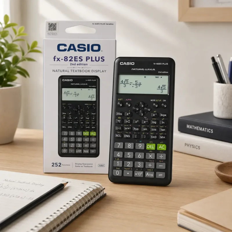 آلة حاسبة علمية كاسيو الأصلية CASIO fx-82ES PLUS – الإصدار الثانى - 252 وظيفة