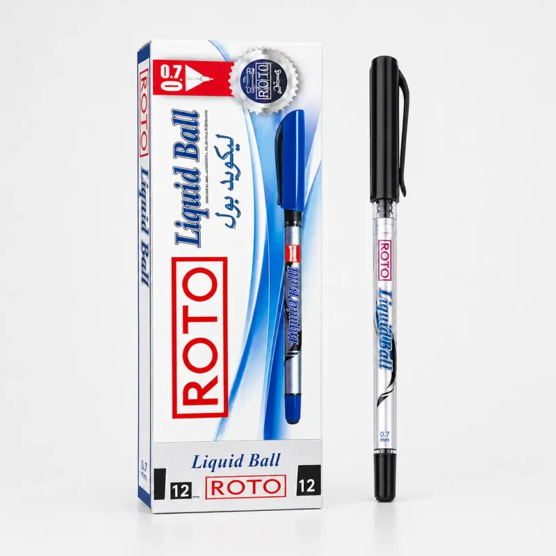 قلم جاف روتو ليكويد بول أسود - سن رفيع 0.7 مم