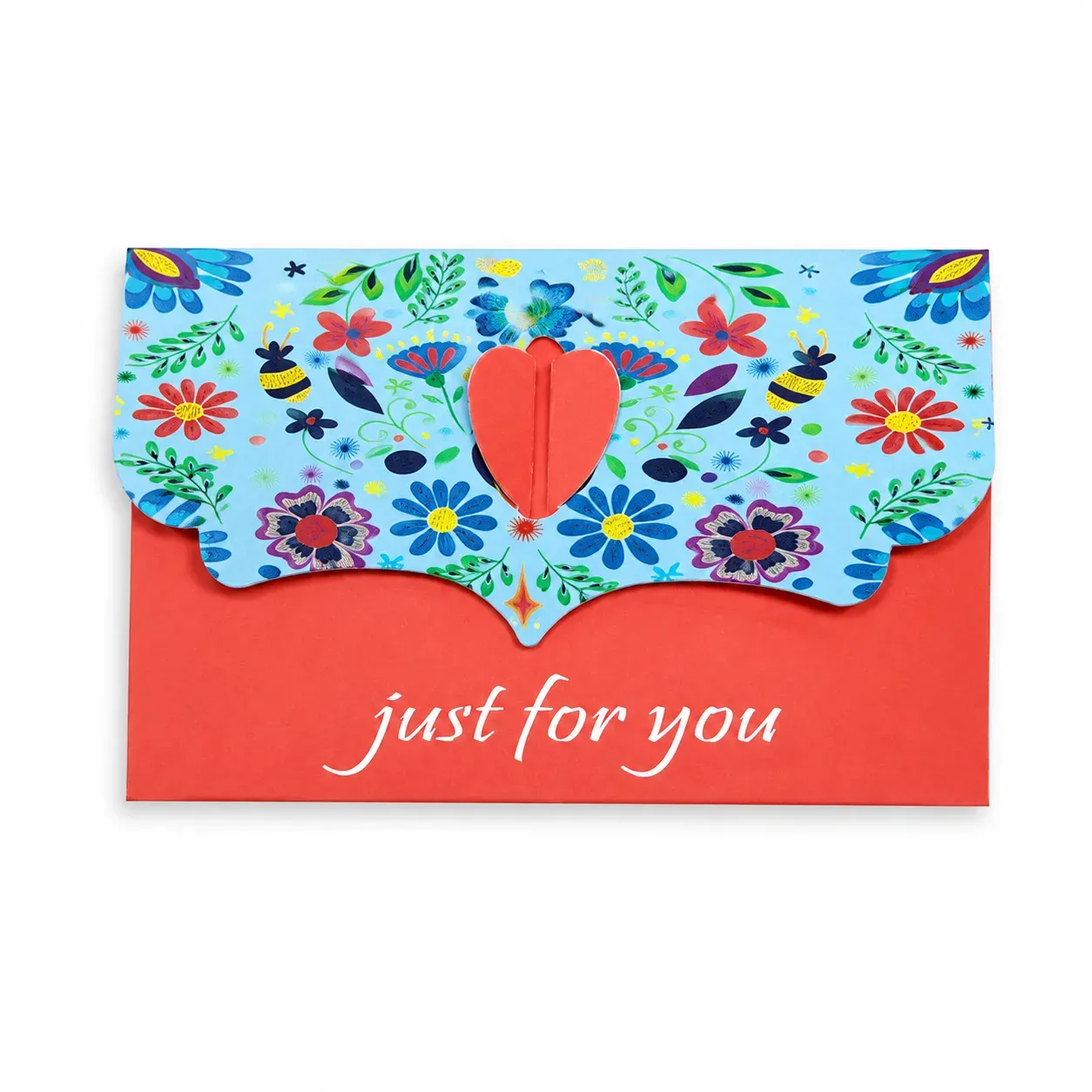 ظرف هدايا ورقي مزخرف بالورد – Just For You